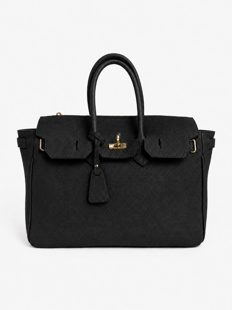 Classic Leather Tote Bag Black — вид спереди