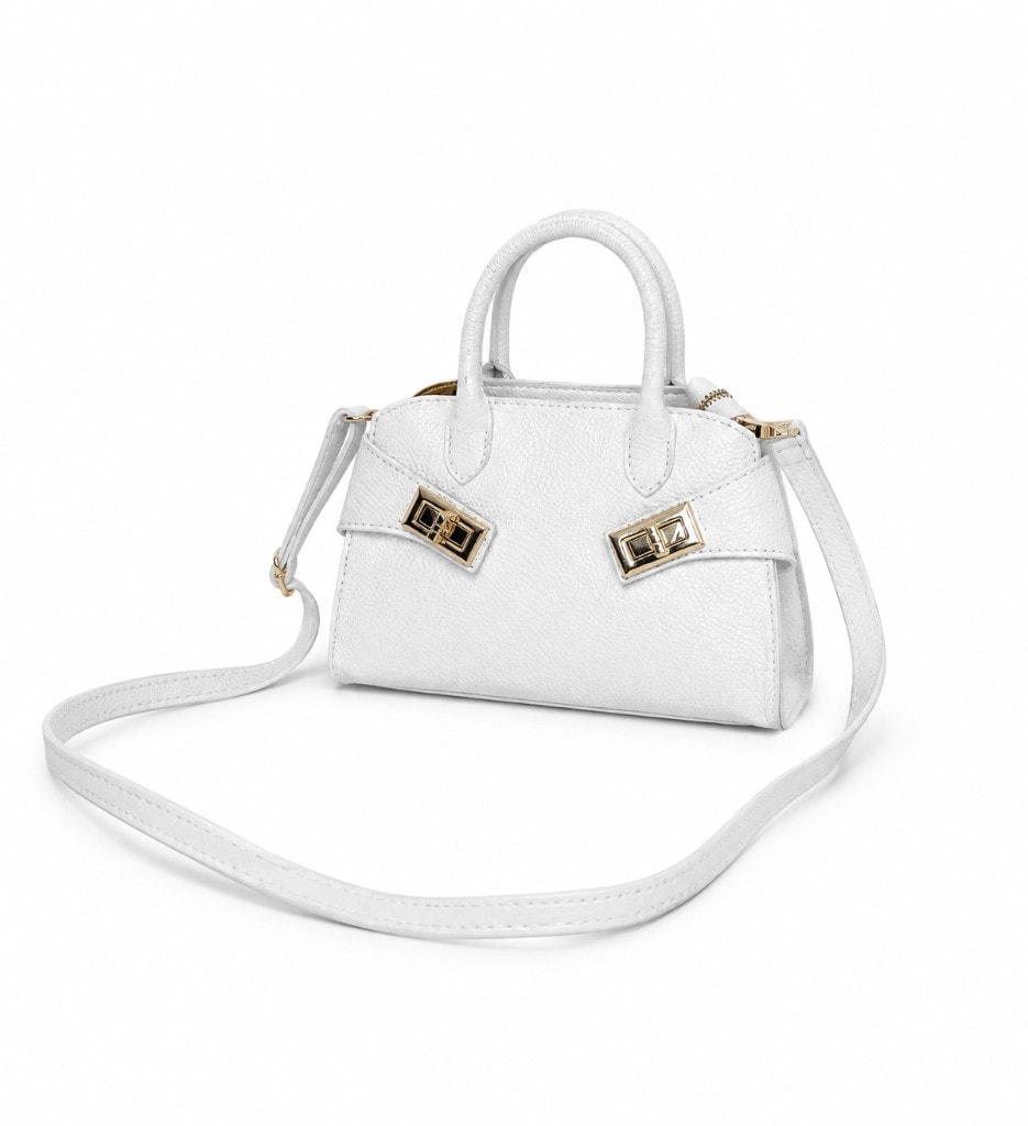 Mini Elegance Top Handle Bag White — вид спереди