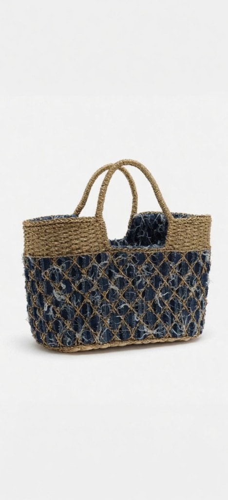 Summer Woven Denim Tote Denim Blue — вид спереди