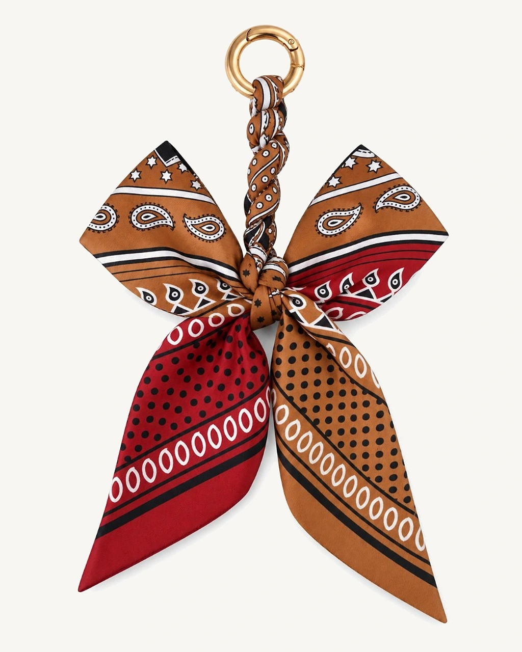 Leontine Paisley Tobacco — брелок-бант